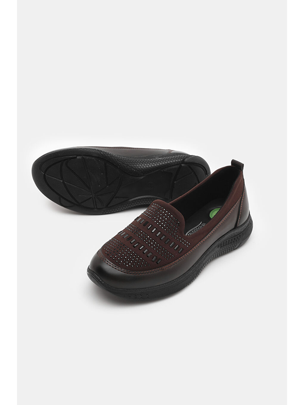 Kahverengi Kadın Kahve Rahat Kalıp Anne Ayakkabı-4