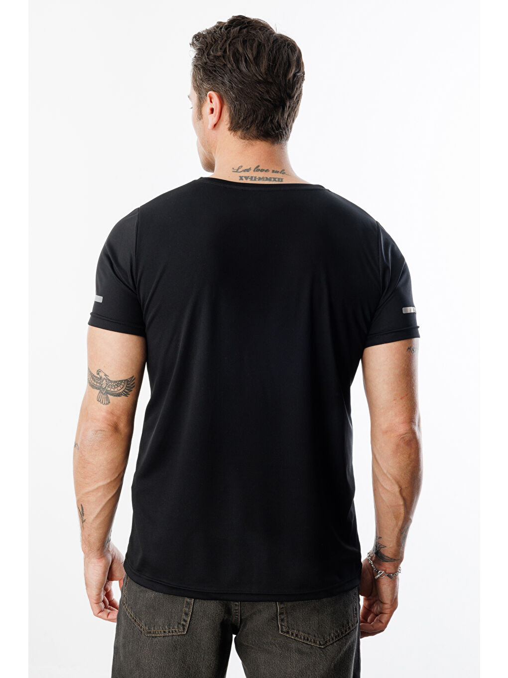 Siyah Erkek Nem Emici Hızlı Kuruma Atletik Teknik Performans Spor T-shirt DRIFIT-KISAKOLNEW-4