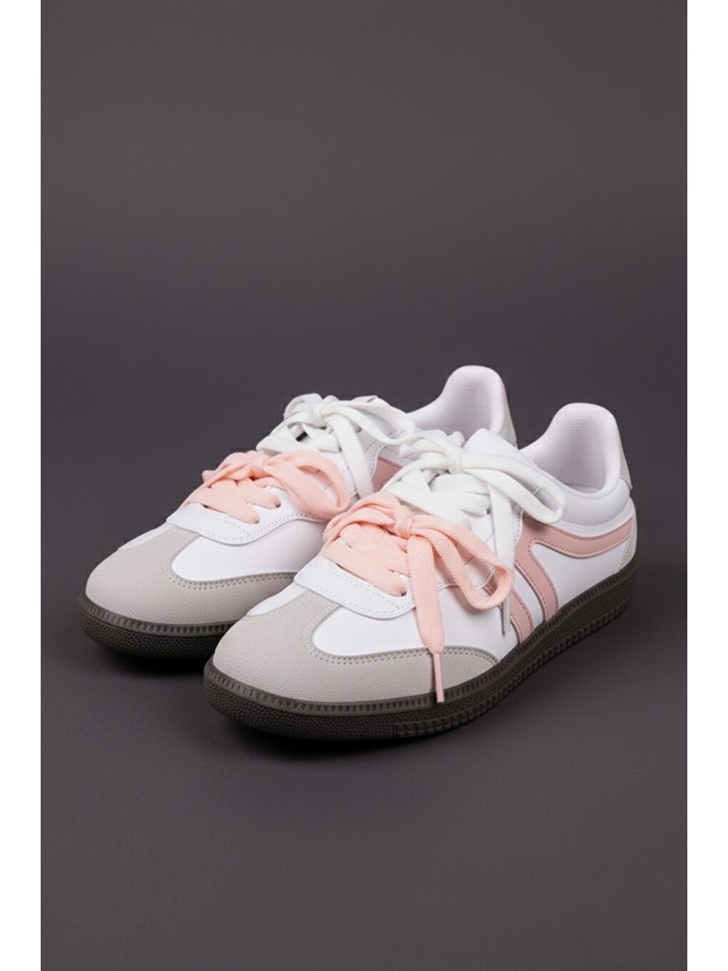 Pembe ETRO Çift Bağcıklı Günlük Kadın Sneaker Spor Ayakkabı-2