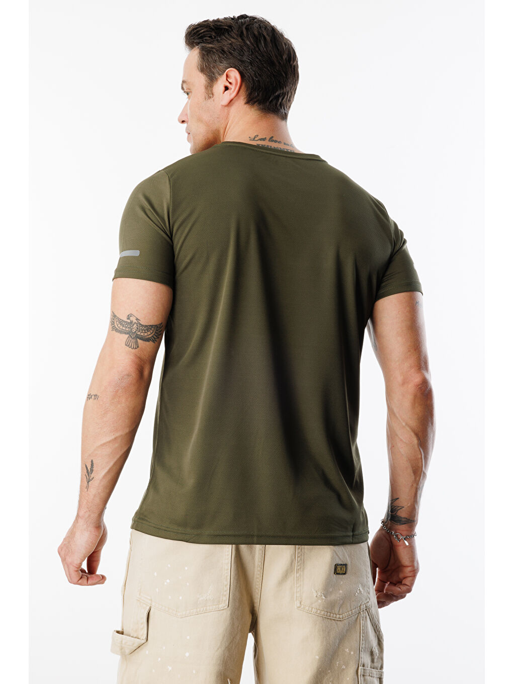 Haki Erkek Nem Emici Hızlı Kuruma Atletik Teknik Performans Spor T-shirt DRIFIT-KISAKOLNEW-5