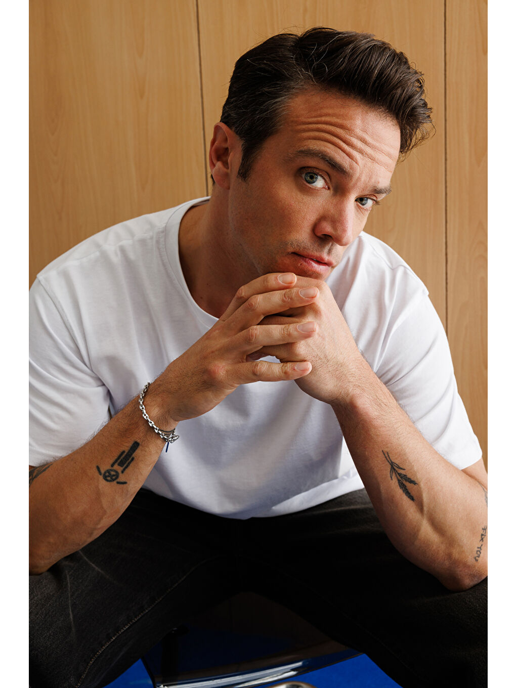 Beyaz Erkek Oversize Fit %100 Organik Pamuk Bisiklet Yaka Tişört-5