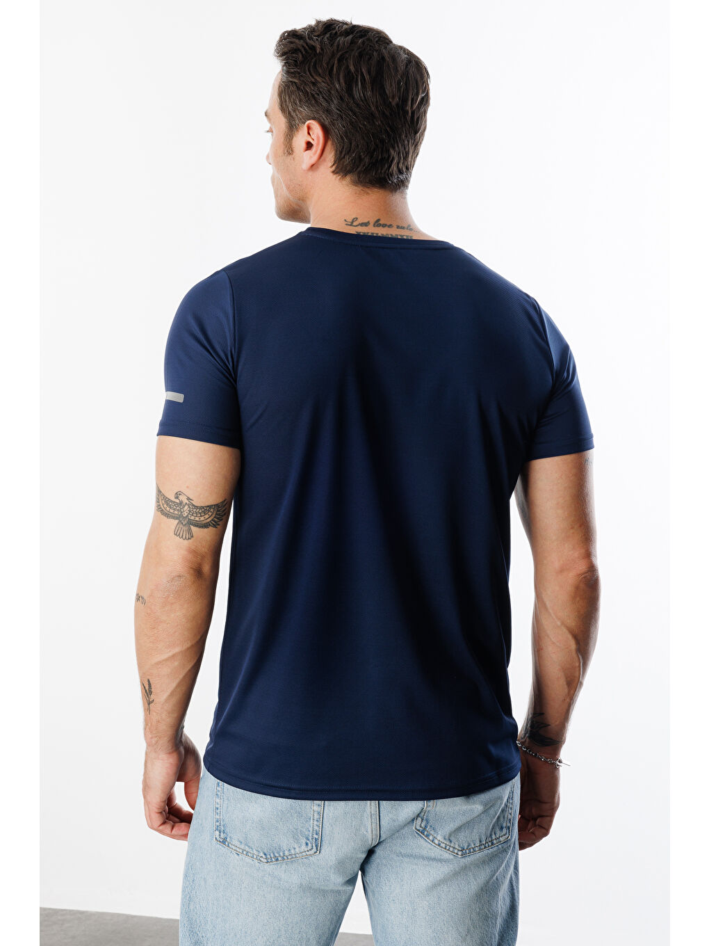 Lacivert Erkek Nem Emici Hızlı Kuruma Atletik Teknik Performans Spor T-shirt DRIFIT-KISAKOLNEW-5