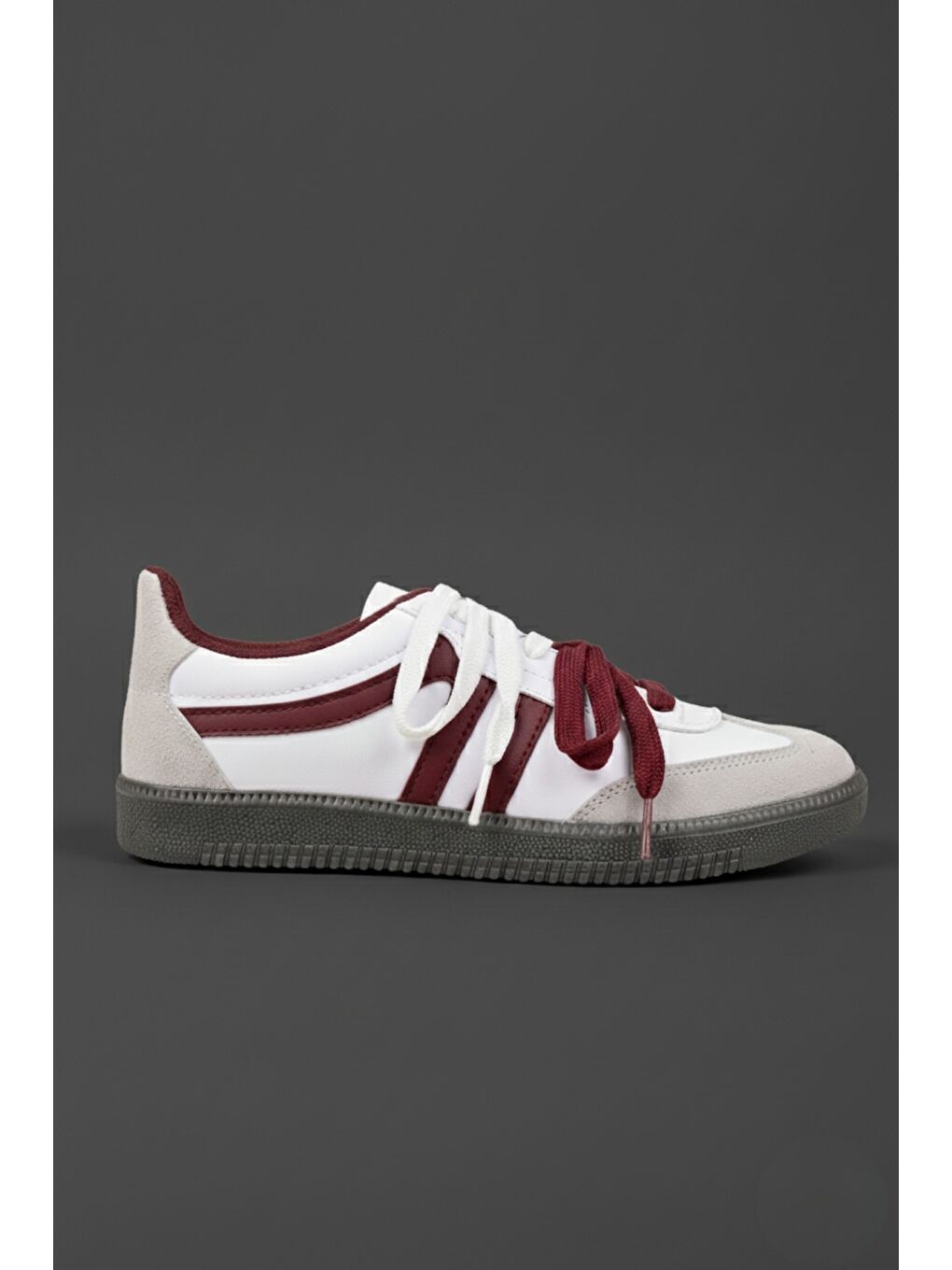 Bordo ETRO Çift Bağcıklı Günlük Kadın Sneaker Spor Ayakkabı-2