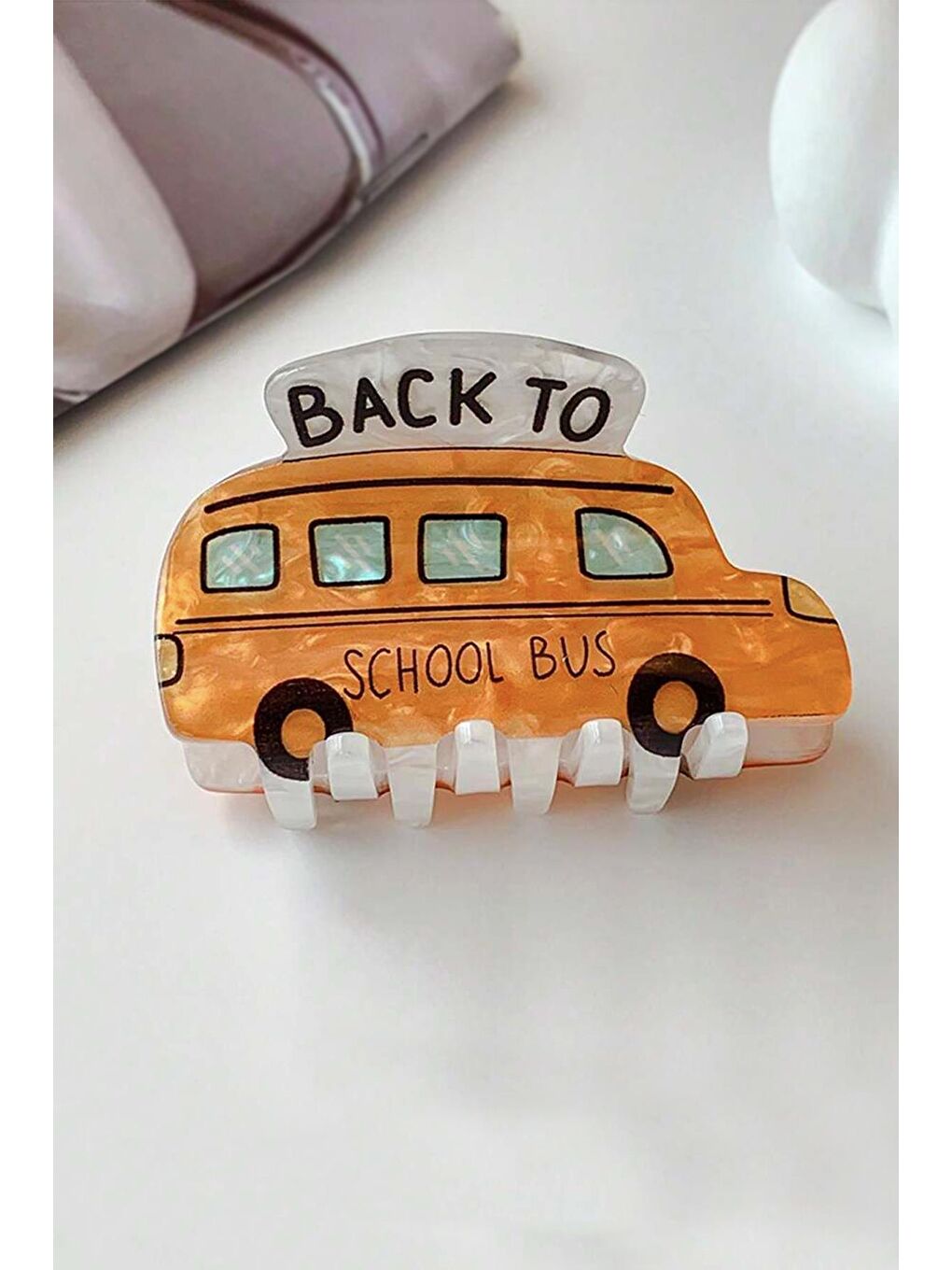 Sarı Okula Dönüş Asetat Mandal Toka-1