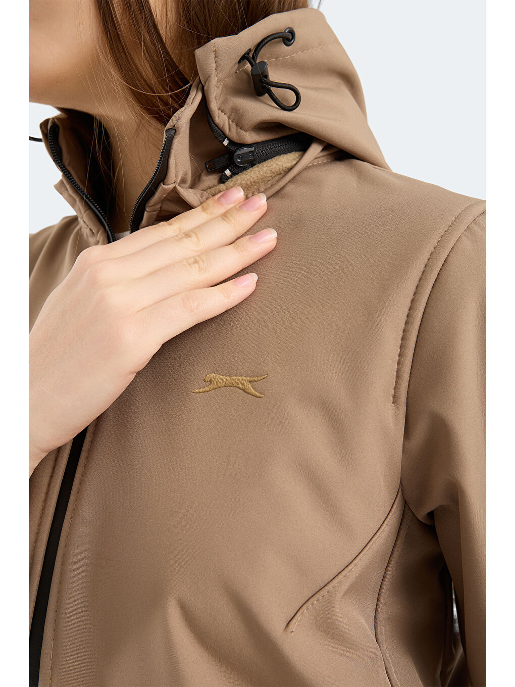 HEAT CONTROL Kadın Çıkarılabilir Kapüşonlu Bej Mont & Kaban-4
