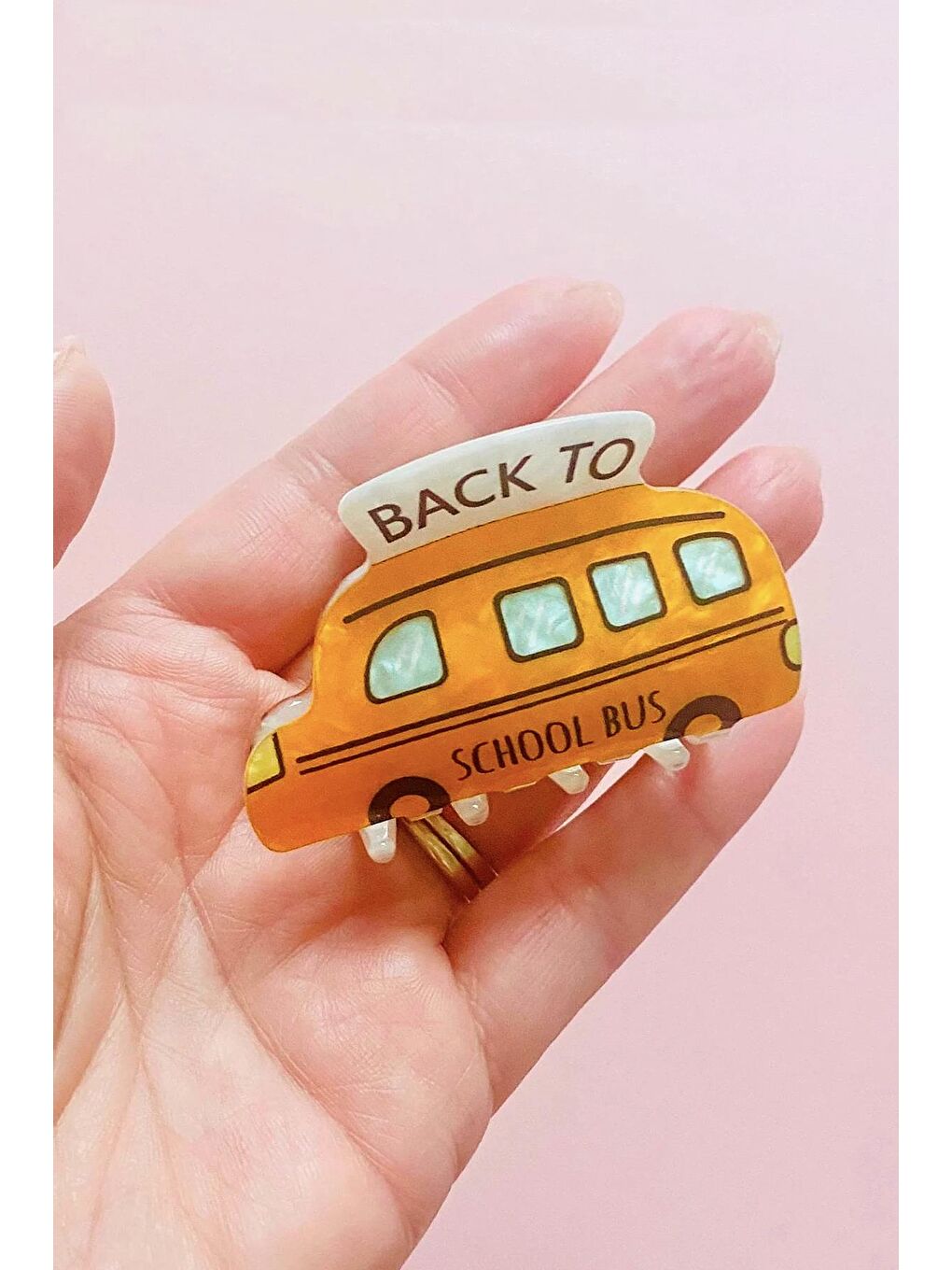 Sarı Okula Dönüş Asetat Mandal Toka-2