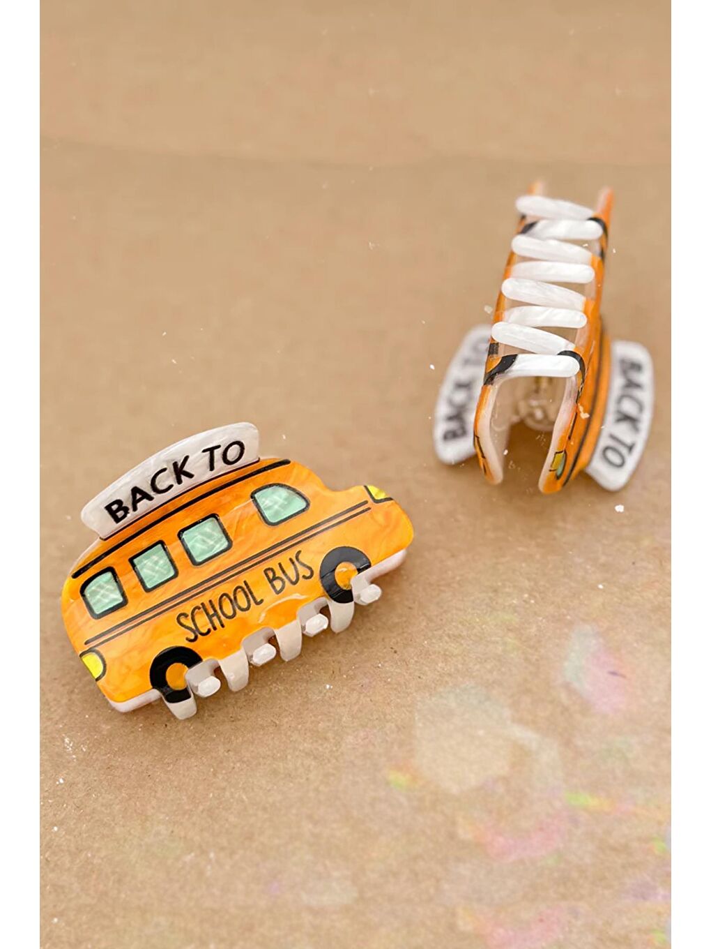 Sarı Okula Dönüş Asetat Mandal Toka-3