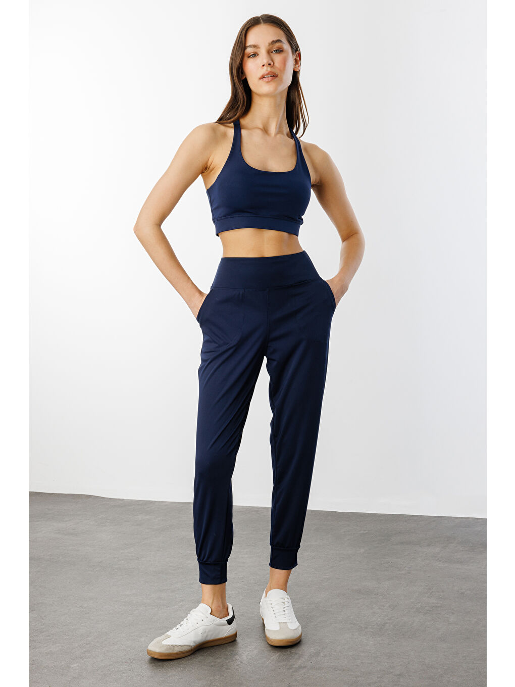 Lacivert Kadın Yüksek Bel Jogger Eşofman Altı Joggers NEW-JOGER