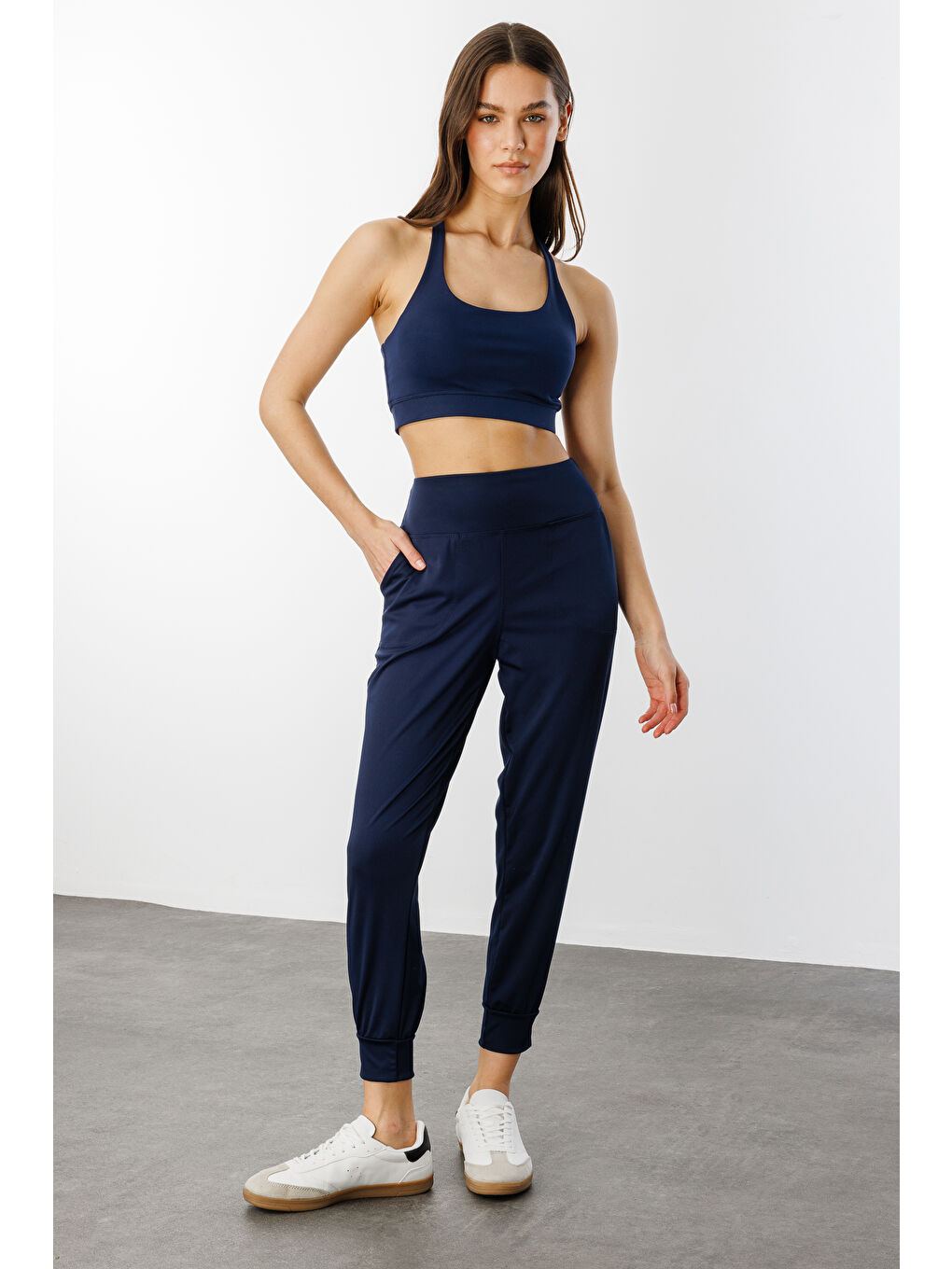 Lacivert Kadın Yüksek Bel Jogger Eşofman Altı Joggers NEW-JOGER-1