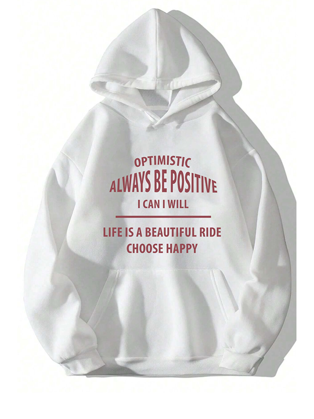 uyguntarz Beyaz Unisex Always Be Positive Baskılı Sweatshirt