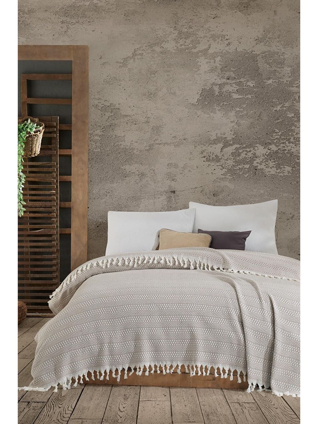 Ekru Çift Kişilik Peştamal Pike