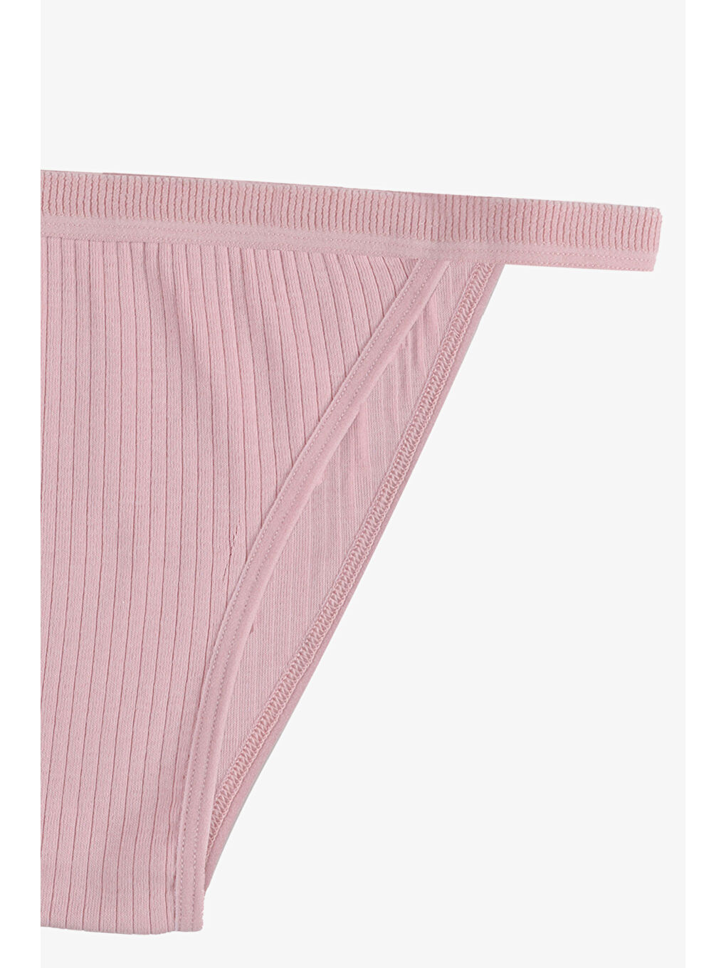 Siyah Kadın Fitilli Pamuklu Lastikli 3'lü Külot-3