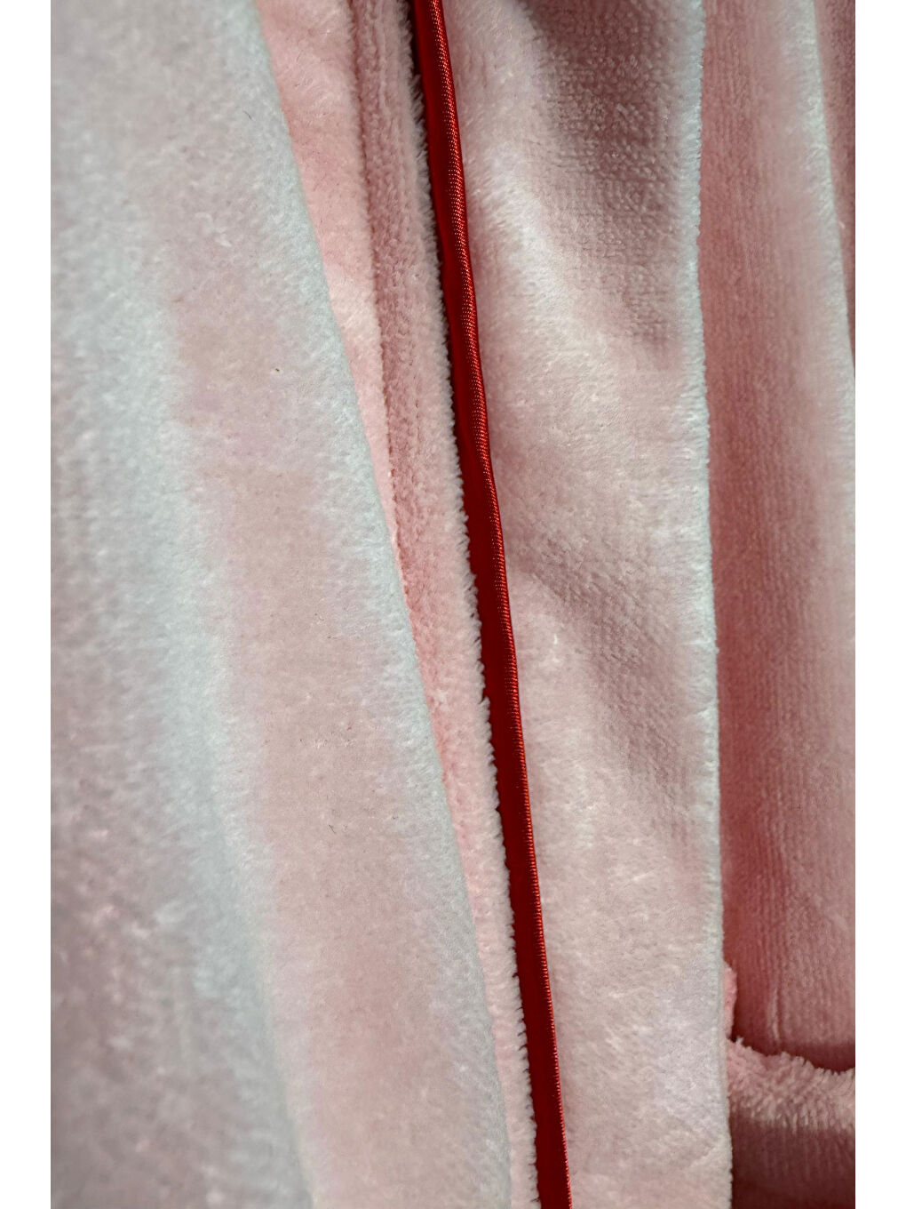 Kapüşonlu 100 Pamuk Kadife Çocuk Bornozu Pembe 7-8 Yaş-1