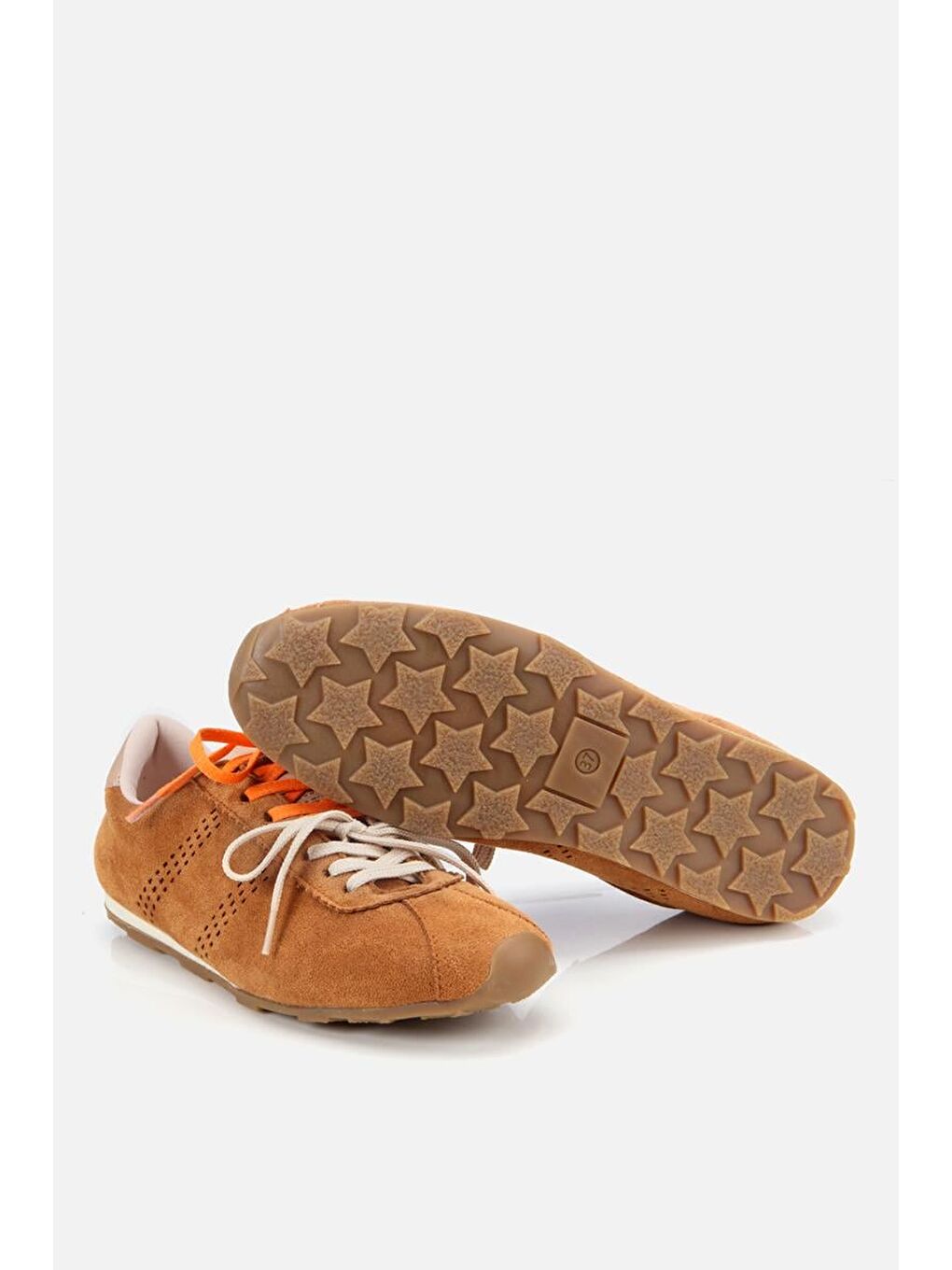 Kahverengi Kadın Süet Taba Spor Ayakkabı-5