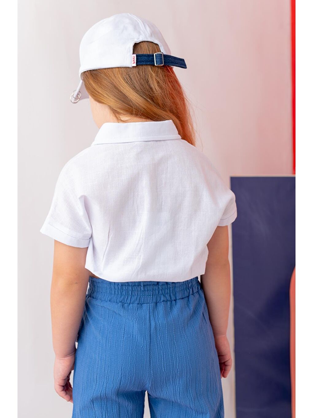 Kız Çocuk Beli Lastikli Gömlek - Beyaz-1