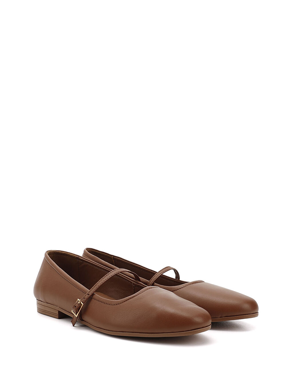 Kahverengi Kadın KAHVERENGİ-TABA Hakiki Deri Babet-2