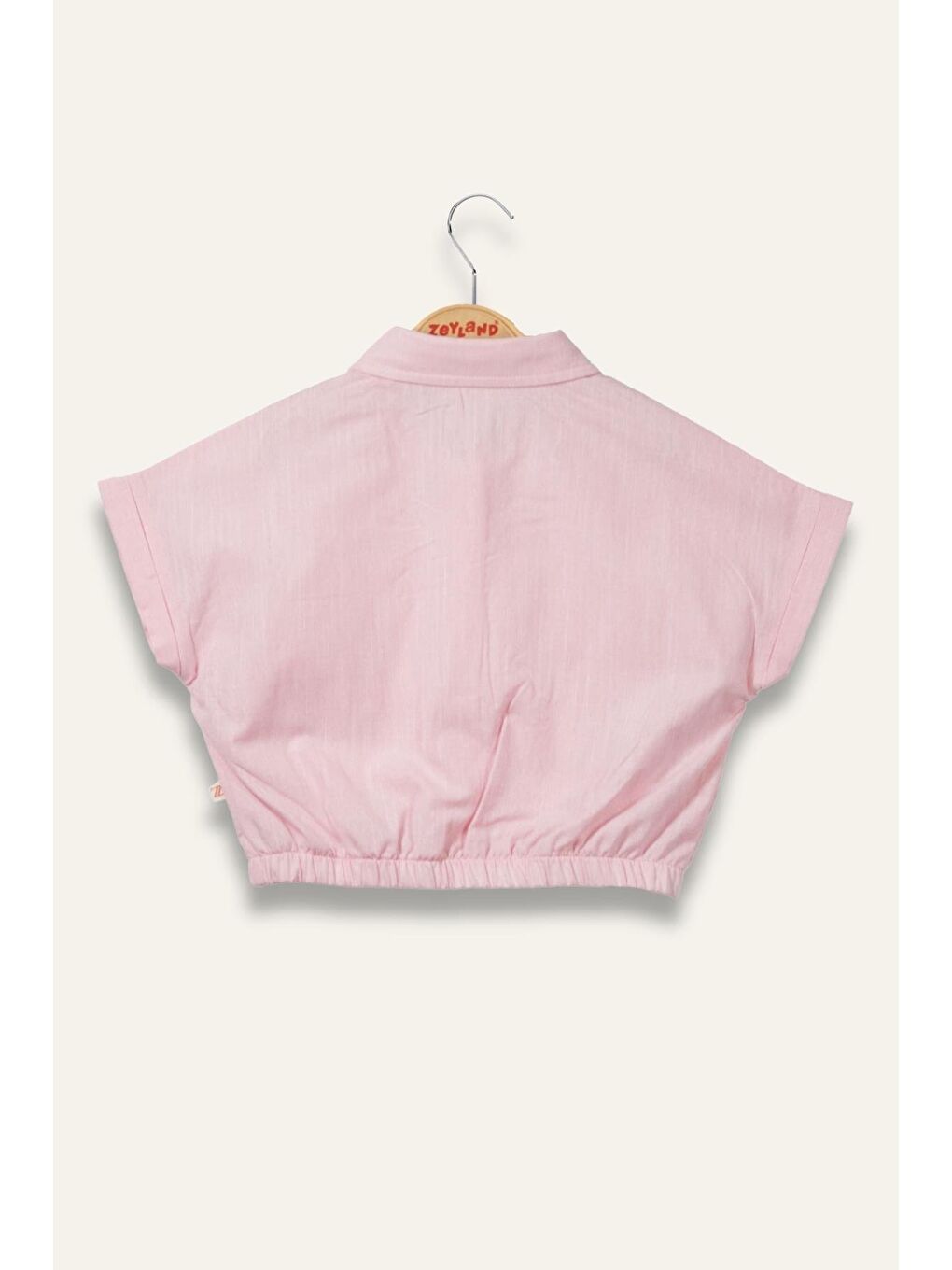 Kız Çocuk Beli Lastikli Gömlek - Pembe-1