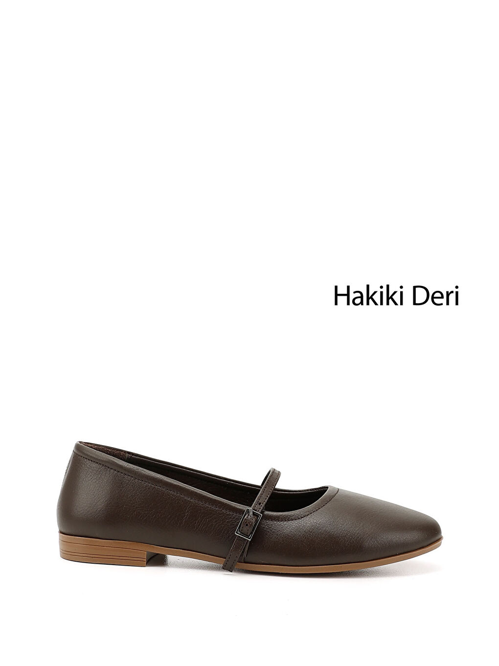 Kahverengi Kadın TÜTÜN KAHVE Hakiki Deri Babet