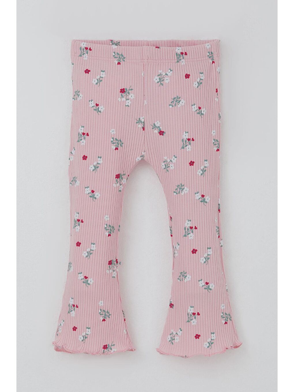 Kız Bebek Taytlı Takım Çiçek Desenli Yaka Kısmı Fırfır Detaylı Pembe (6 Ay-2 Yaş)-6