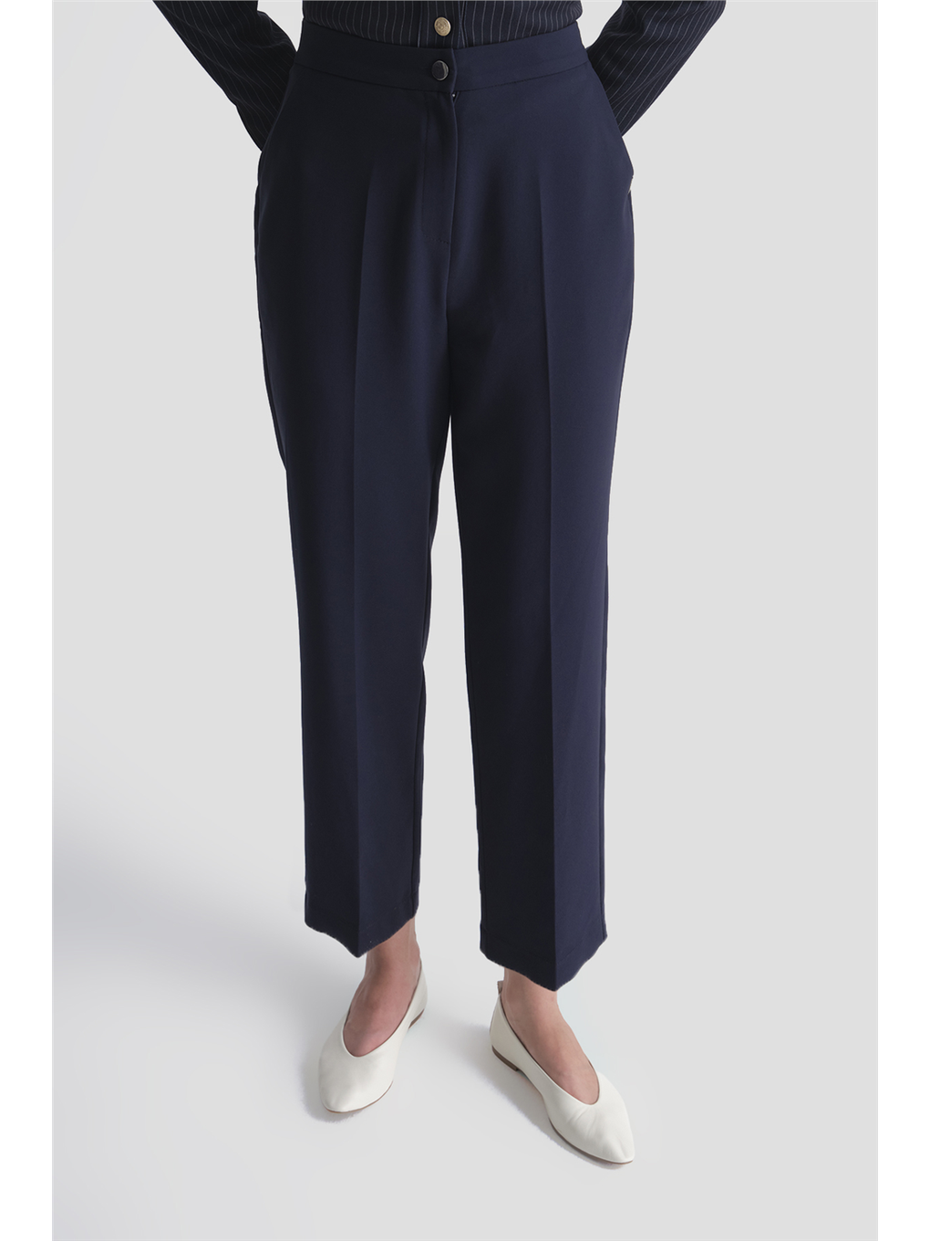 Beli Lastikli Pantolon Lacivert-2