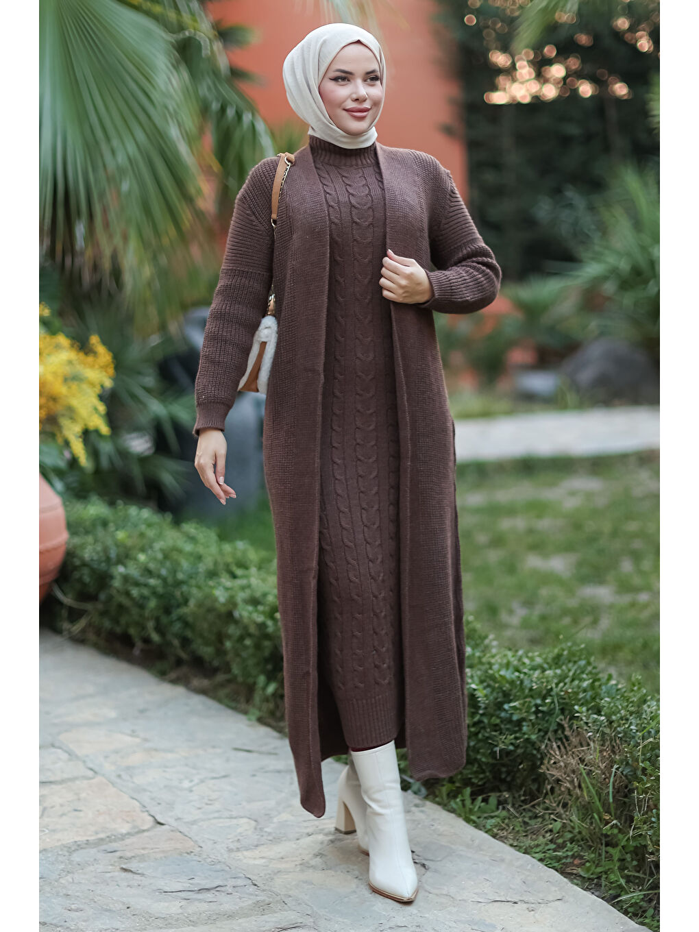 Kahverengi Triko İkili Takım Kahve - 27660