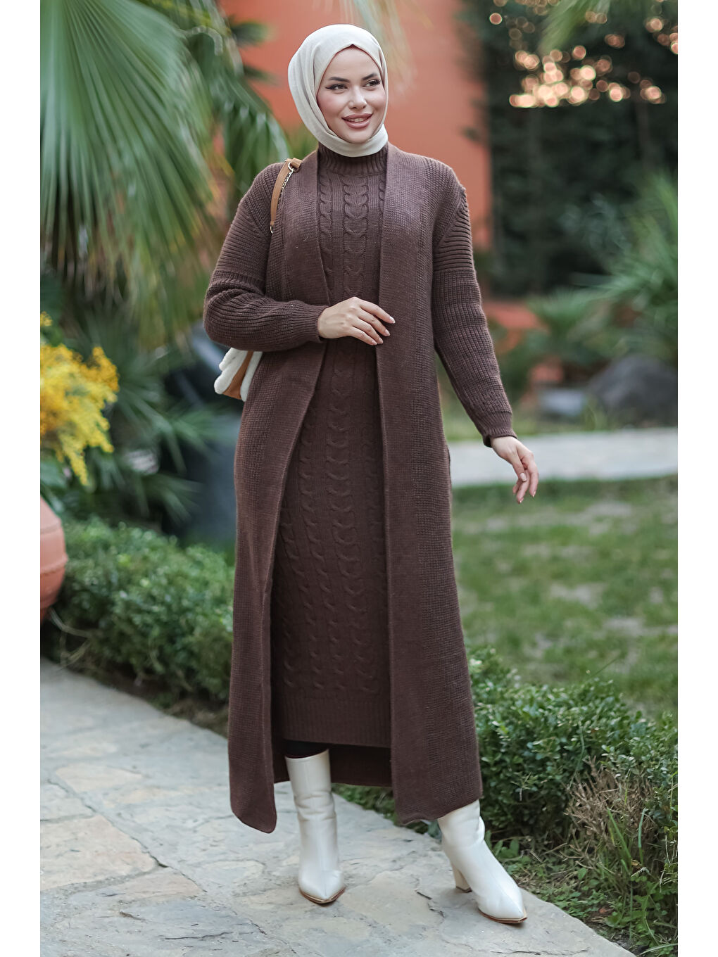 Kahverengi Triko İkili Takım Kahve - 27660-2