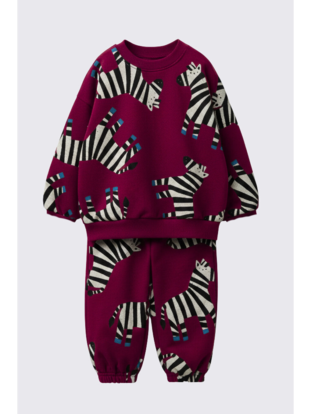 Bordo Erkek Çocuk Zebra Figürlü Eşofman Takımı 2-8 Yaş 12322