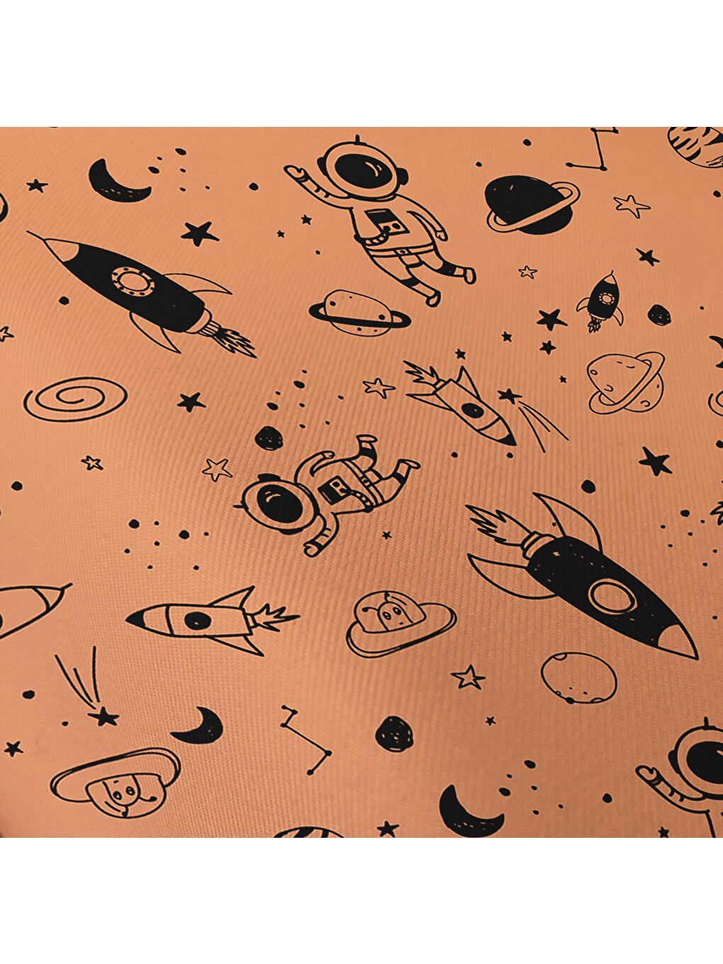 Karışık Çift Taraflı Astronot Desenli Çarşafsız Takım Tek Kişilik Nevresim Takımı 160x220 Cm-2