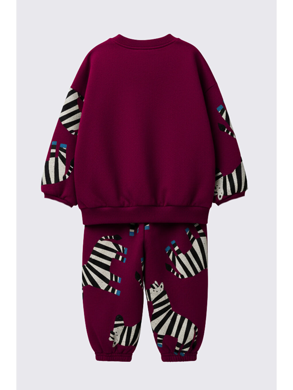 Bordo Erkek Çocuk Zebra Figürlü Eşofman Takımı 2-8 Yaş 12322-1