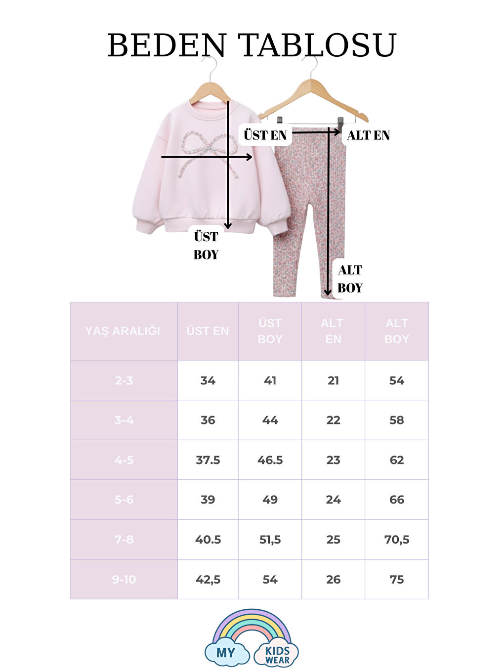 Pembe Kız Çocuk Fiyonk Detaylı Çiçek Desenli Tayt 3 İplik Takım Şardonsuz 2-6 Yaş 12321-4