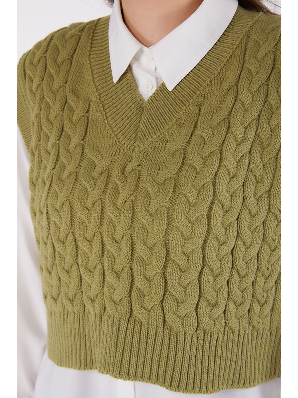 Yeşil Mini Salaş Triko Süveter Yesil - 27646-6