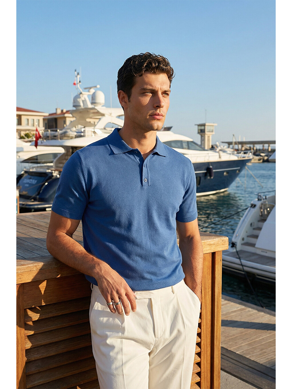 Mavi Surin Premium Pamuk Triko Polo Yaka Regular Fit Erkek Tişört-2