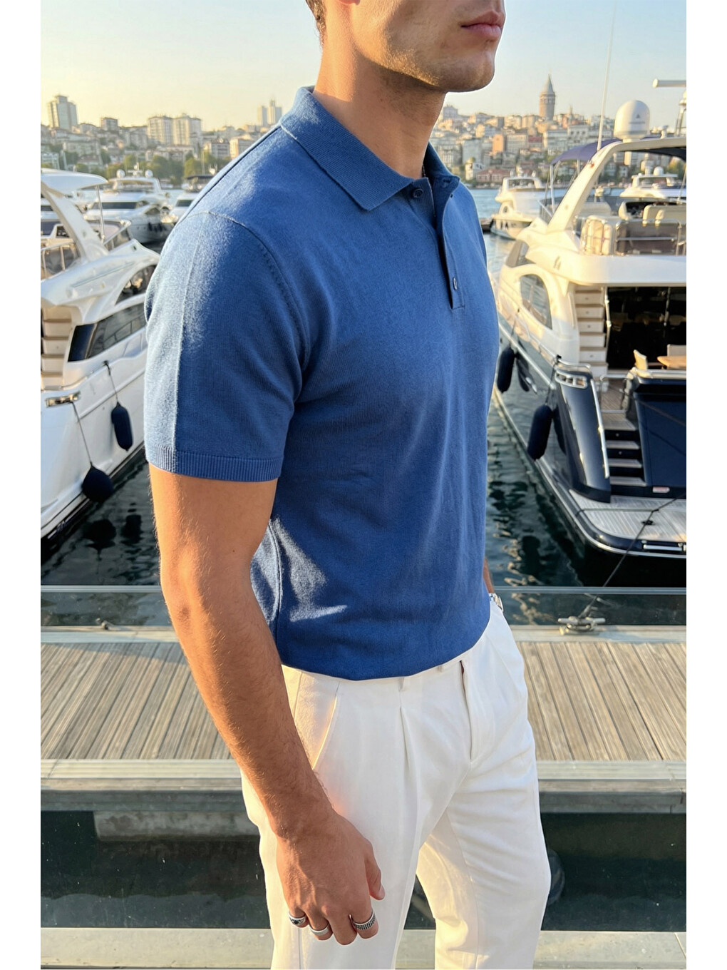 Mavi Surin Premium Pamuk Triko Polo Yaka Regular Fit Erkek Tişört-5