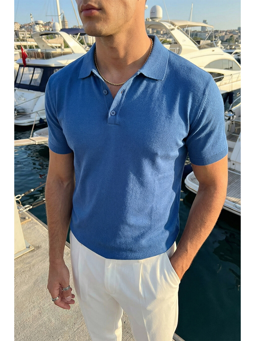 Mavi Surin Premium Pamuk Triko Polo Yaka Regular Fit Erkek Tişört-6