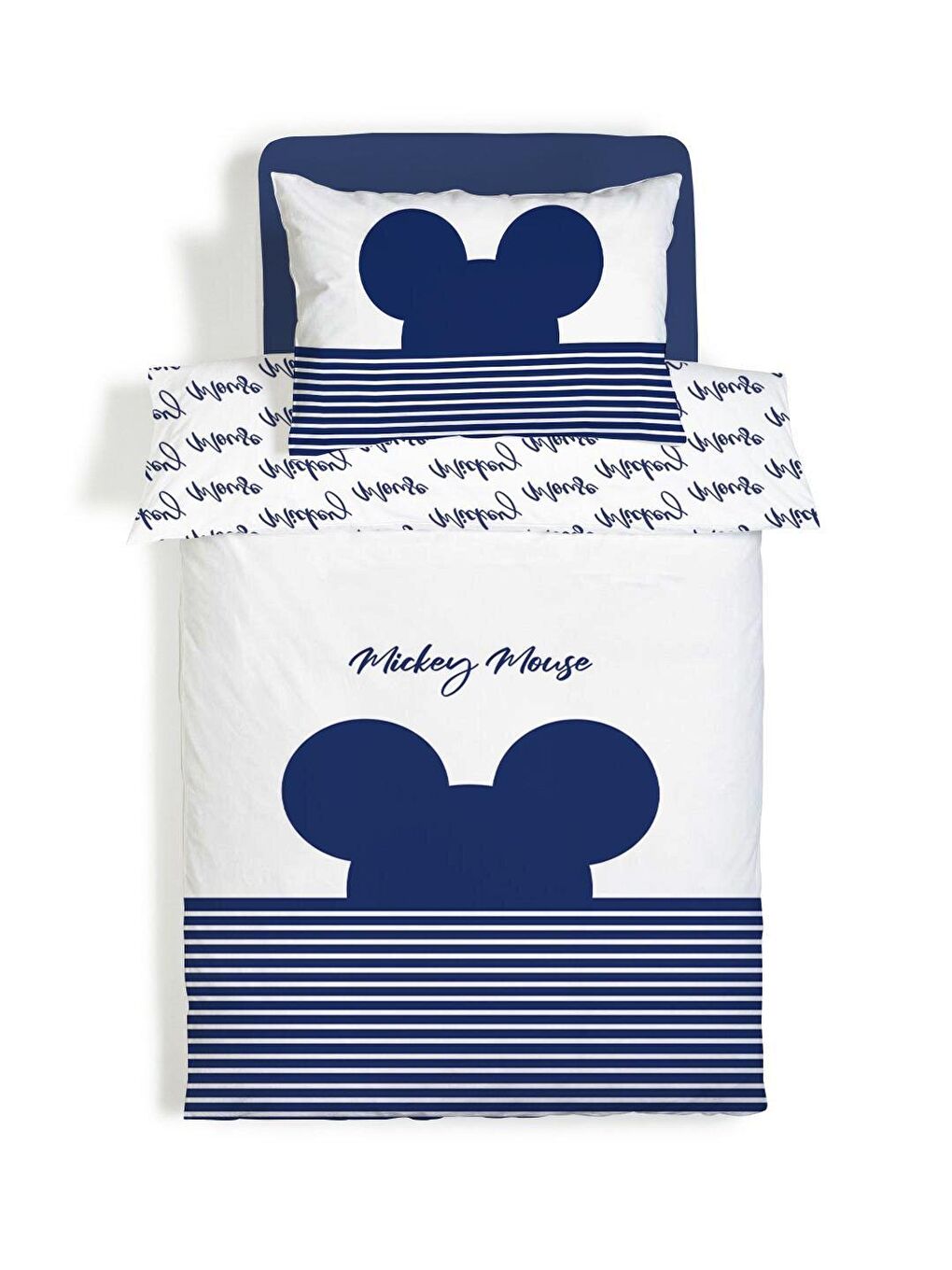 Karışık Çift Taraflı Fare Desenli Çarşafsız Takım Tek Kişilik Nevresim Takımı 160x220 Cm-1