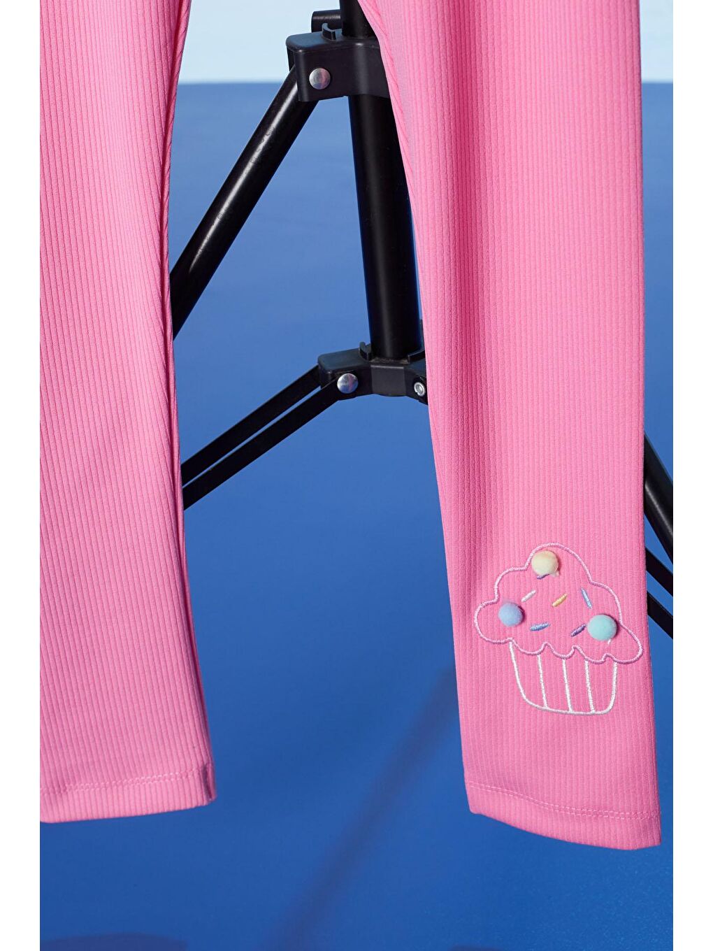 Pembe Cupcake Nakışlı Fitilli Kız Çocuk Tayt-2