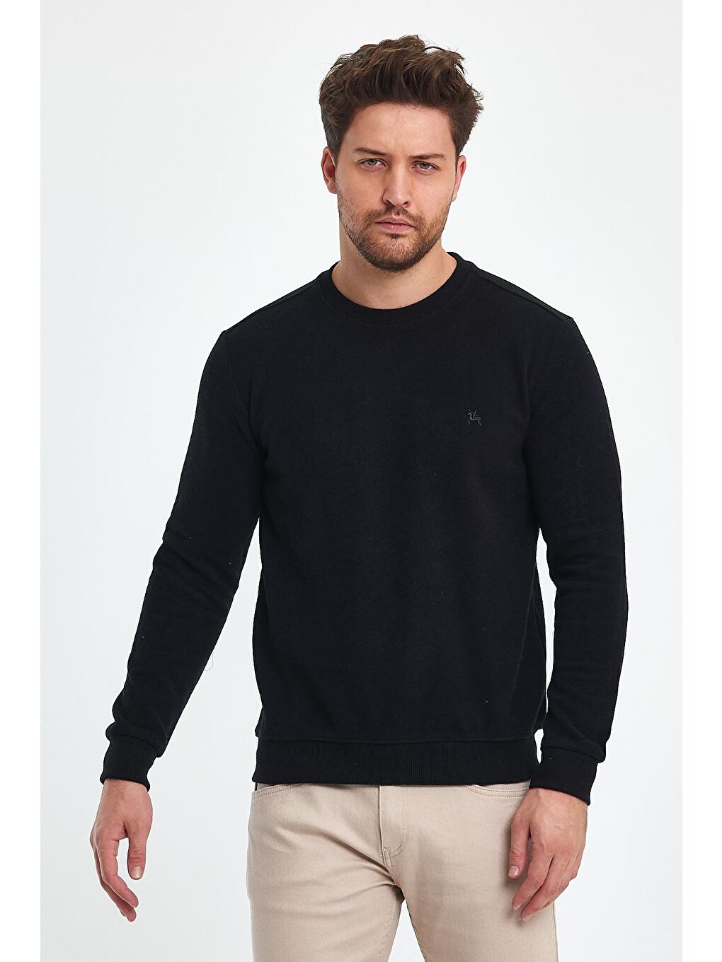 - Erkek Siyah Bisiklet Yaka Kazak-2