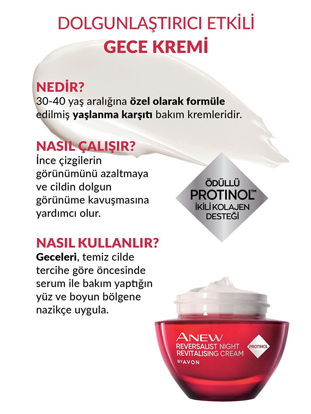 AVON Renksiz Anew Reversalist Yenileyici Gece Yüz Kremi 50 Ml. - 1