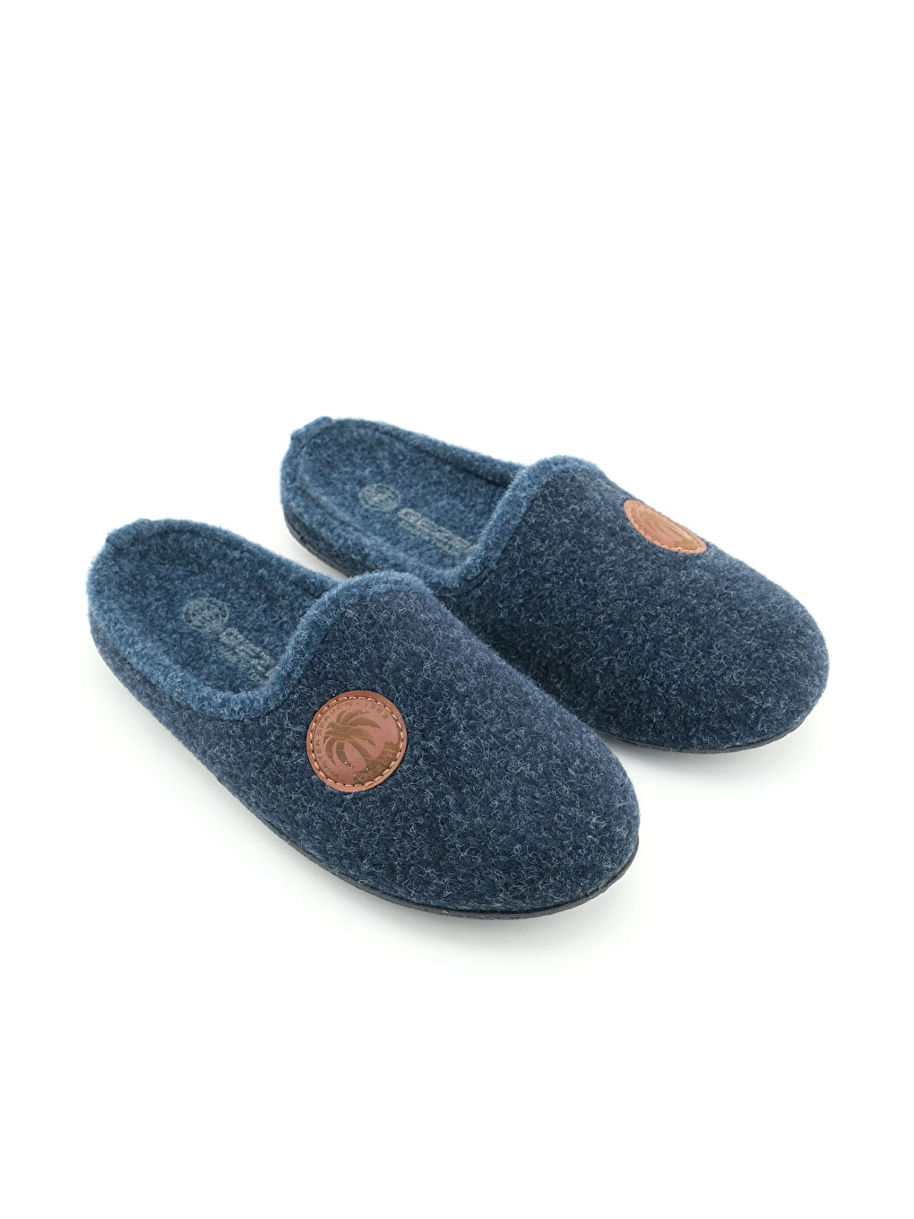 Lacivert Erkek Kışlık Keçe Çıkarılabilir İç Taban Rahat Ev Bahçe Gondol Terlik-2