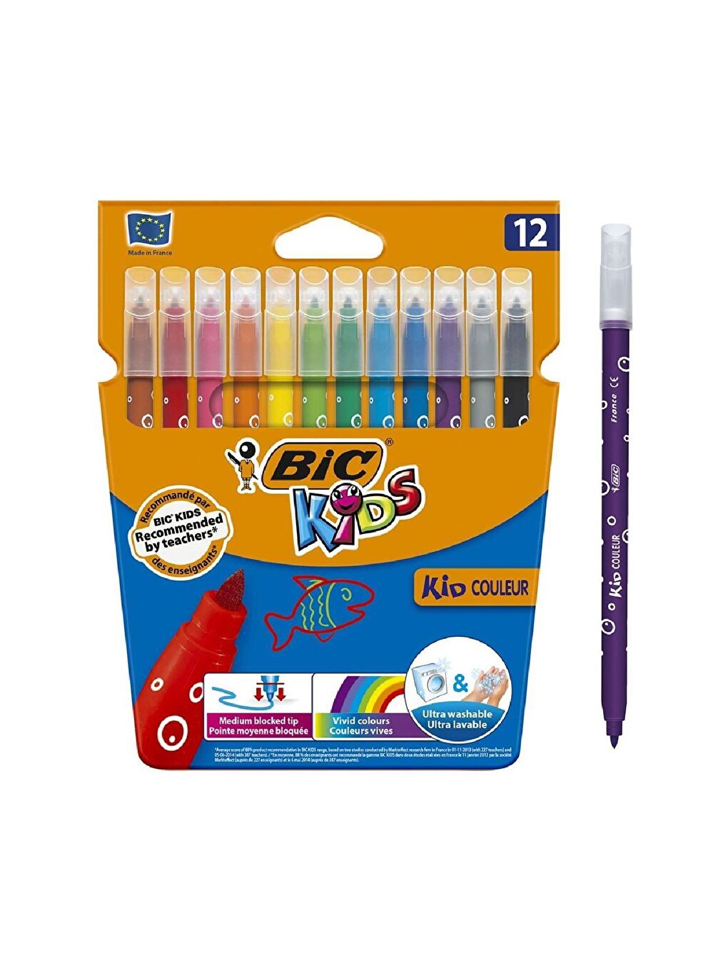 Bic Karışık Asorti Kids 12'li Keçeli Boya Kalemi+12'li Plastidecor Silinebilir Mum Pastel Boya - 1