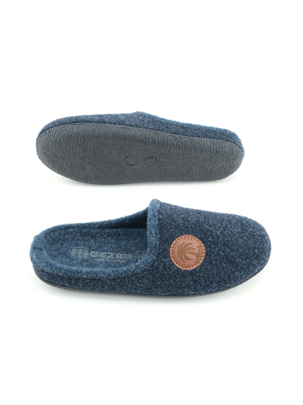 Lacivert Erkek Kışlık Keçe Çıkarılabilir İç Taban Rahat Ev Bahçe Gondol Terlik-4