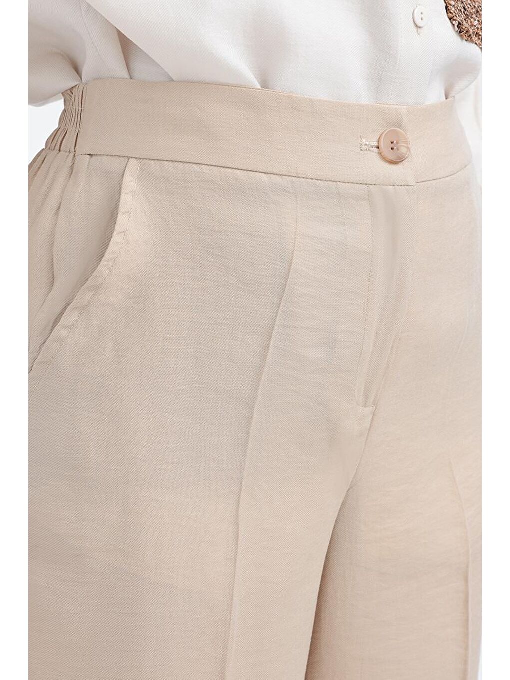 Bej-Cepli Boru Paça Pantolon-4