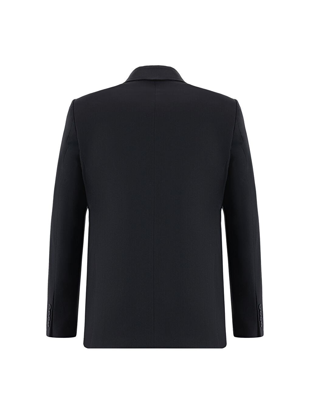 Siyah Regular Fit Yünlü Kruvaze Takım Elbise-2