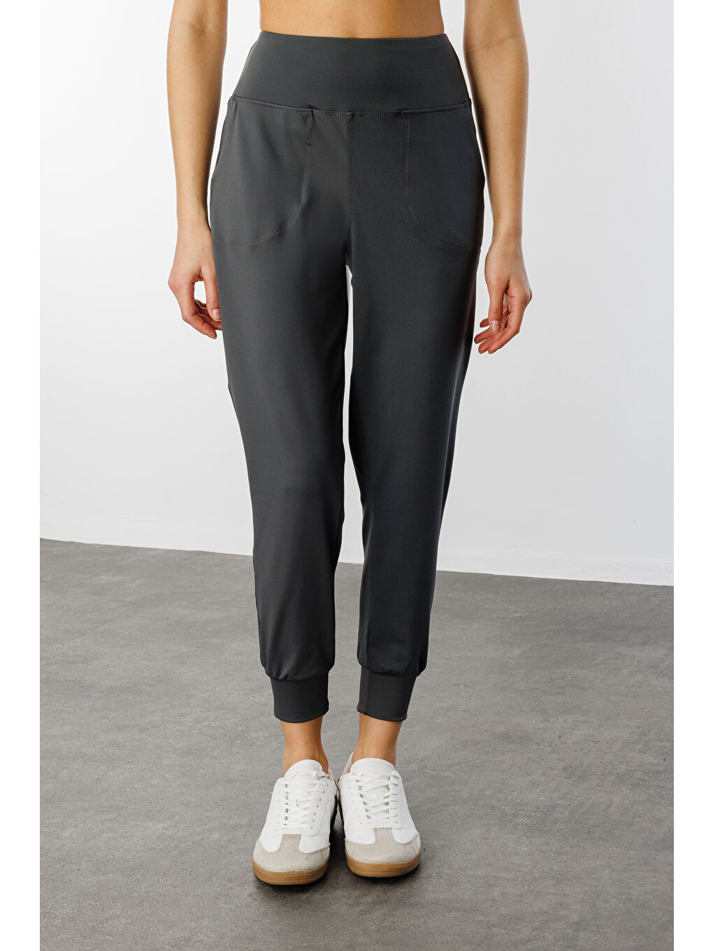 Genius Store Gri Kadın Yüksek Bel Jogger Eşofman Altı Joggers NEW-JOGER - 2