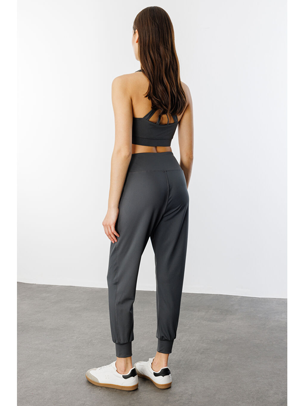 Genius Store Gri Kadın Yüksek Bel Jogger Eşofman Altı Joggers NEW-JOGER - 3
