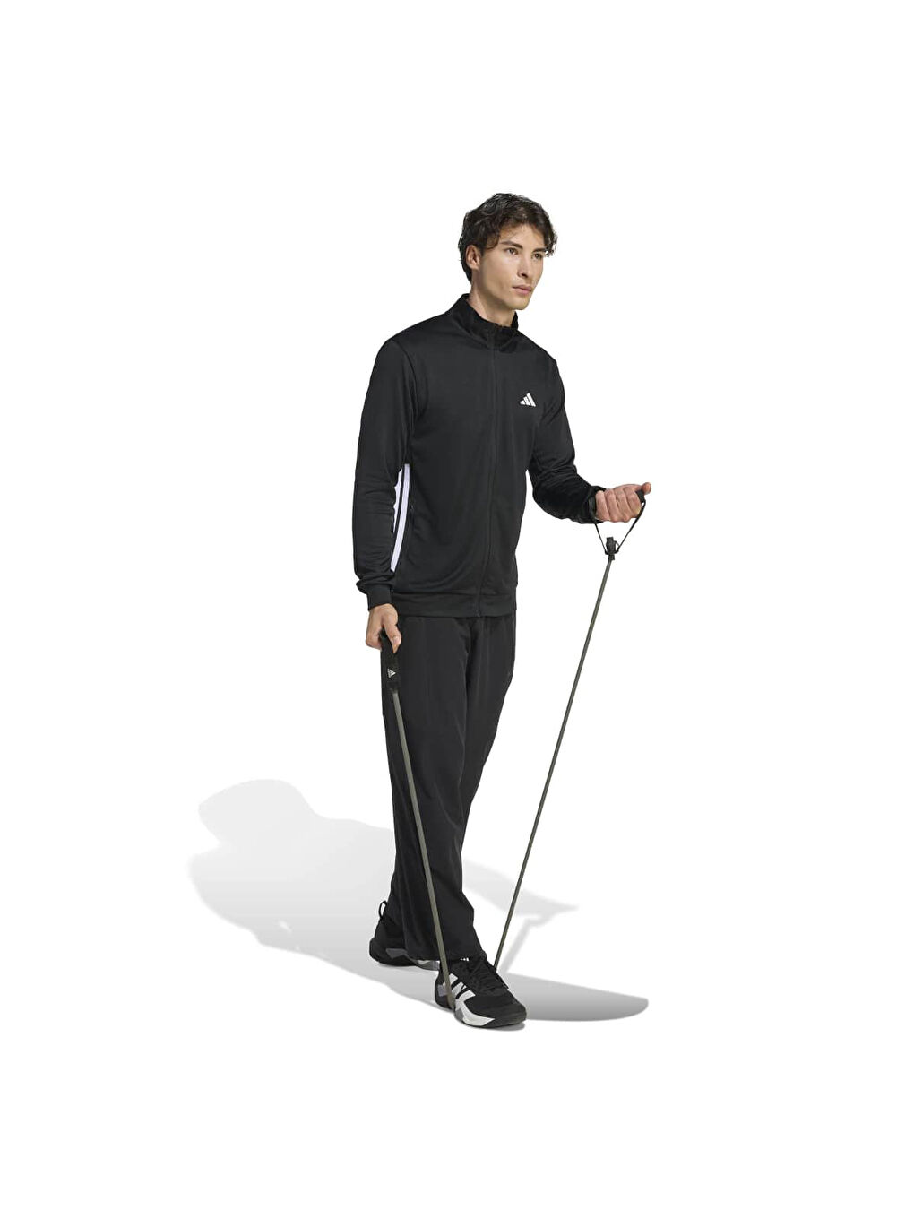 Siyah Dik Yaka Erkek Fermuarlı Sweatshirt-3