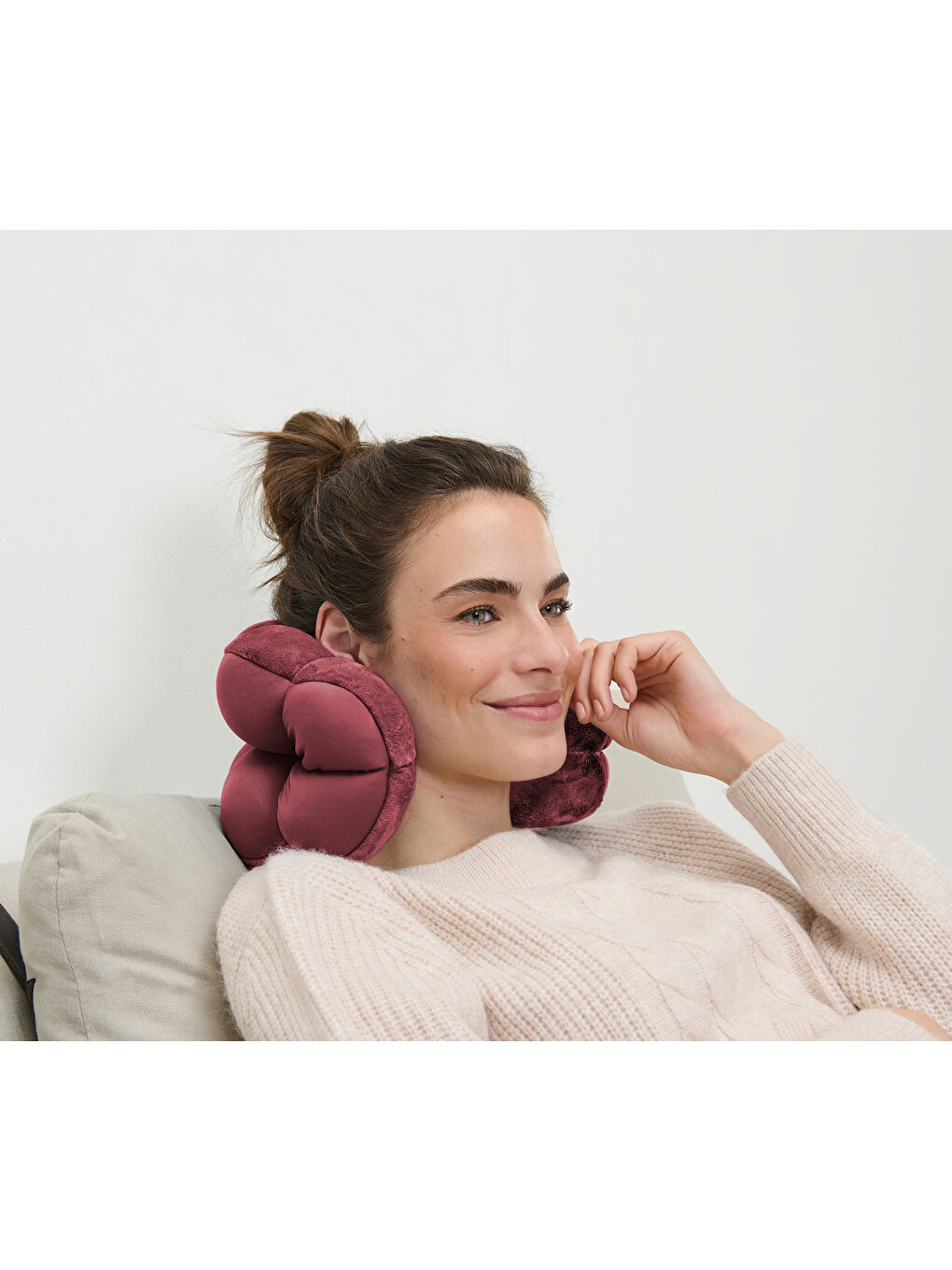 Bordo Çok Fonksiyonlu Rahatlama Boyun Yastığı-2