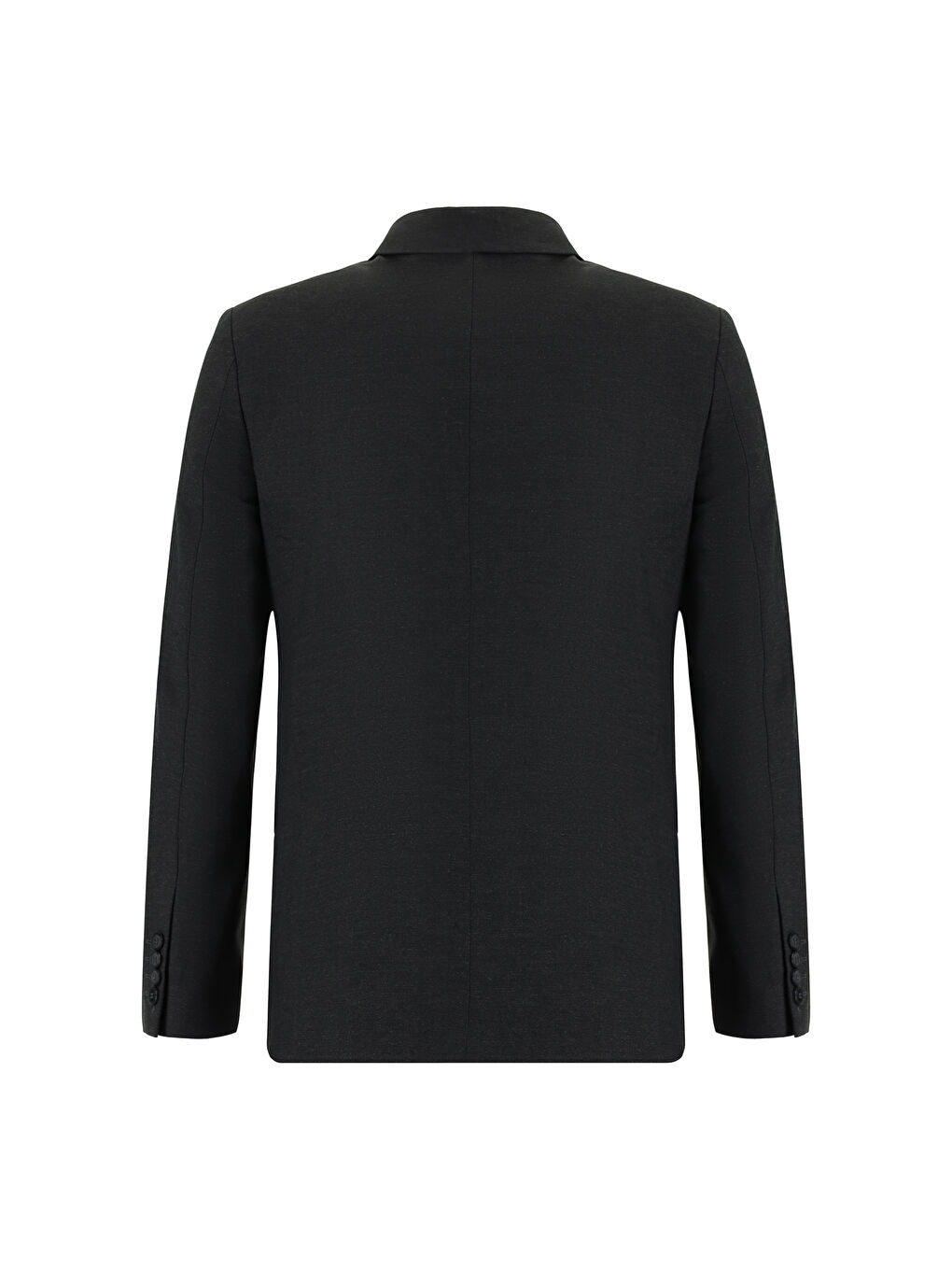 Gri Slim Fit Dar Kesim Yünlü Kruvaze Takım Elbise-2