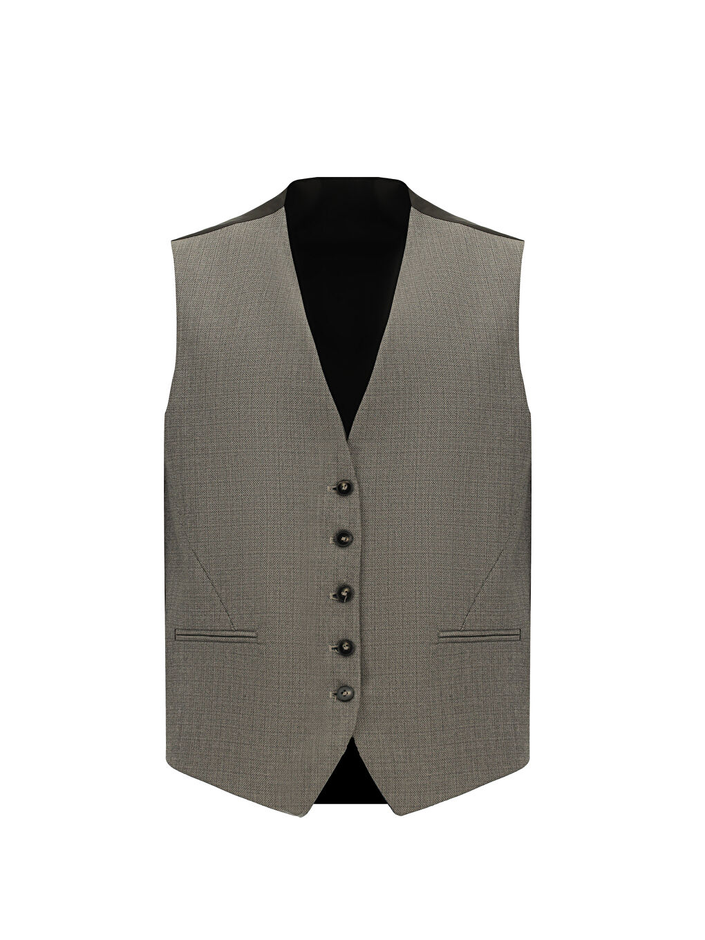 Kahverengi Slim Fit Dar Kesim Kombinli Yelekli Takım Elbise-3