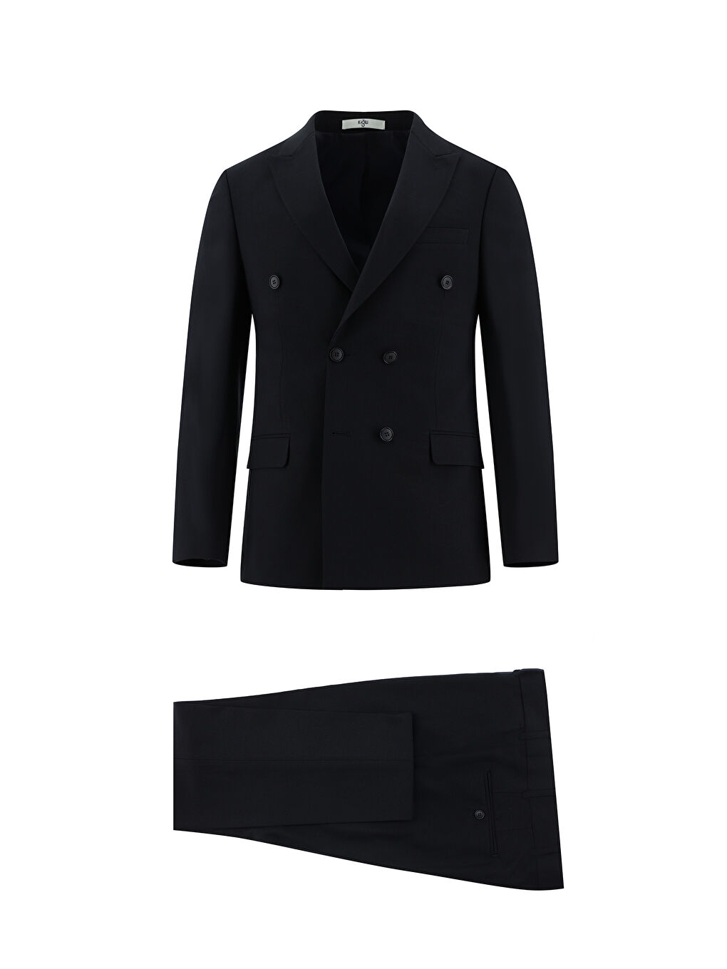 Lacivert Super Slim Fit Ekstra Dar Kesim Yünlü Kruvaze Takım Elbise